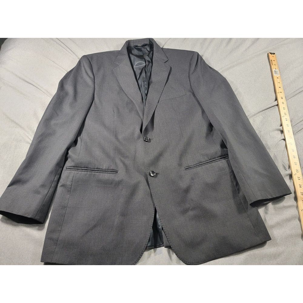Joseph & Feiss Gold Blazer Mens Two Button Dark Gray‎ Wool Suit Jacket 43L